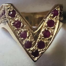 14k Heavy Ruby Ring 