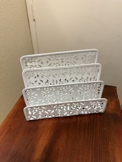 White Decorative Letter Holder