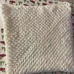 Crochet White Baby Blanket  3’x4’