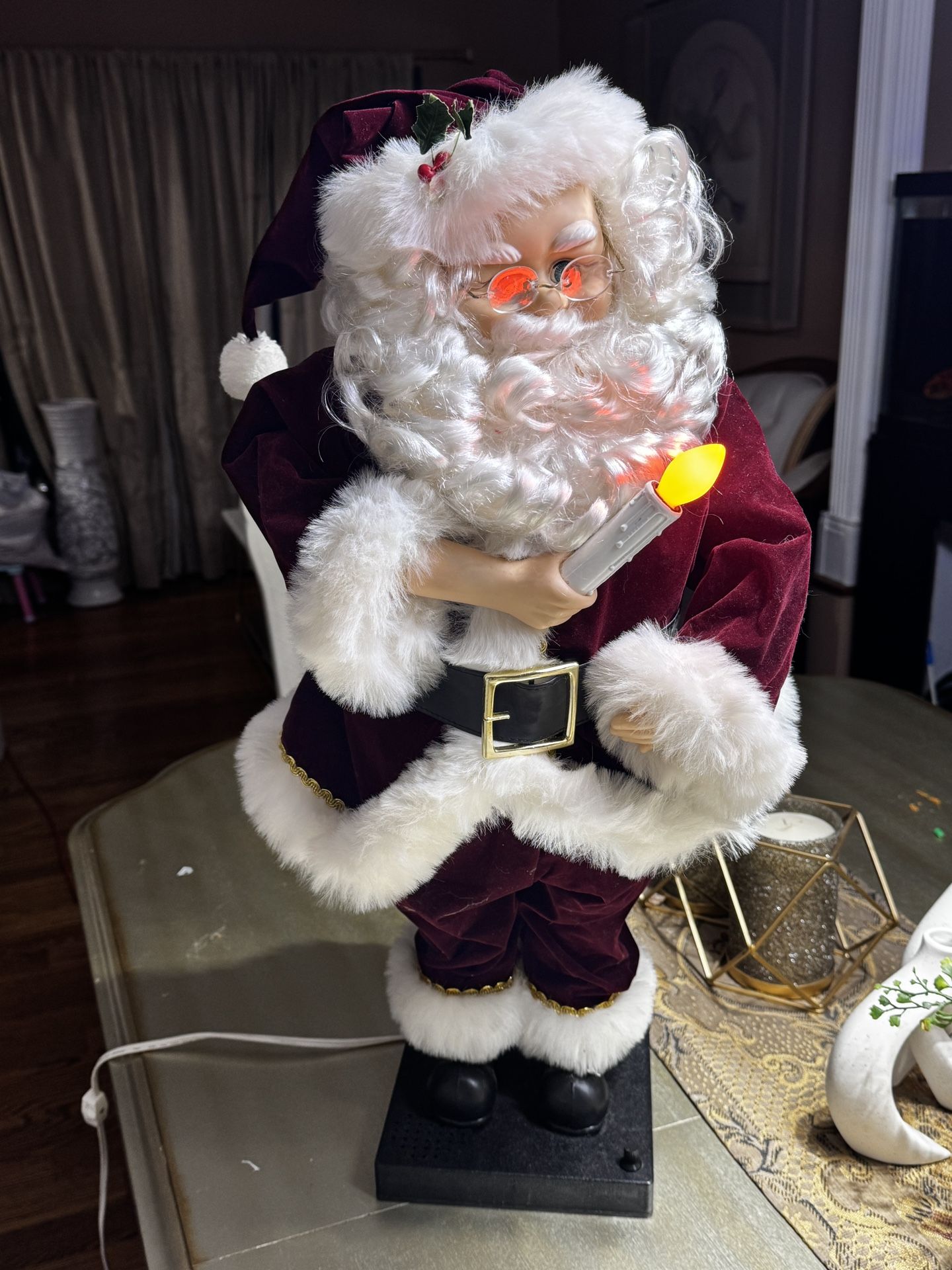 Vintage Christmas Santa Claus Motion Animated Lite Music with Volume Control 28"