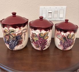 LIMITED Certified International Vintners Journal 3-piece Canister Set