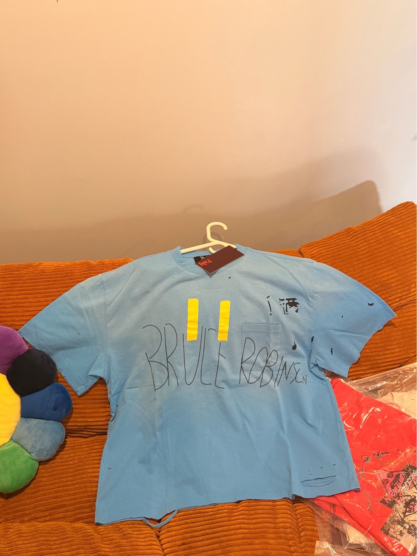 Blue Paly pocket sport T-shirt cotton vintage