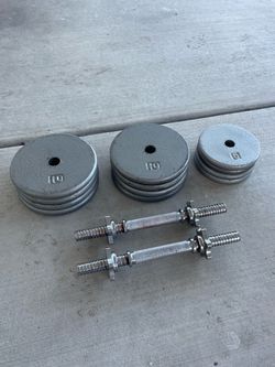 Weights 100LBs and Dumbbell Handles