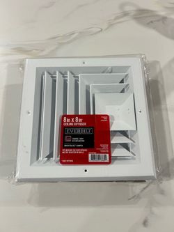 Everbilt 8 in. x 8 in. 3-Way Aluminum Square Wall/Ceiling Register (New)