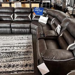[OM] 🟪 Only $45 initial then take it home 🏡 Brand New Kincord 4 Piece Power Reclining Sectional 