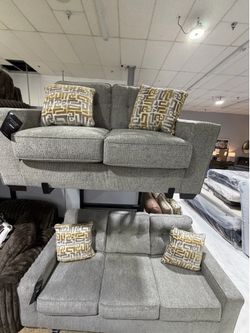 Grey Sofa + Loveseat