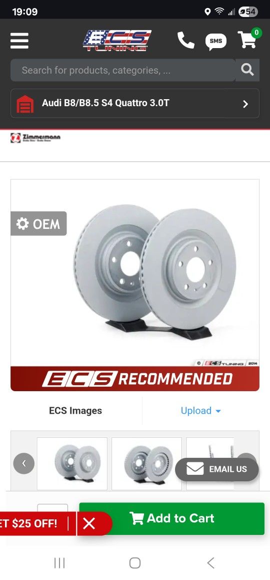 2015 B8.5 AUDI S4 Brake Rotors New