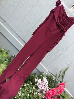 Maroon pants jumpsuit, fashionova, size large , long legs , one piece , formal, date night , new