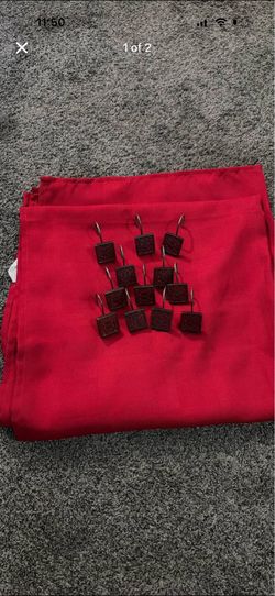 Red shower curtain
