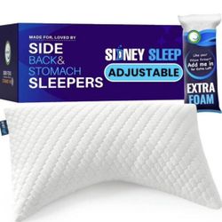 Sidney Sleep Pillow for Side and Back Sleepers - Comfort for Neck and Shoulder areas- Adjustable