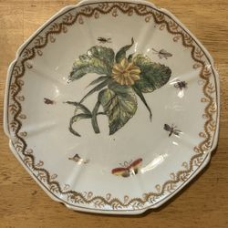Chinese Botanical Wall Plate with Flora and Insects