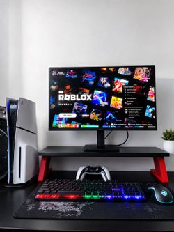 PS5 Slim Disc Bundle + Samsung Monitor + Controller + 4 Games + WiFi Adapter – Like New Condition