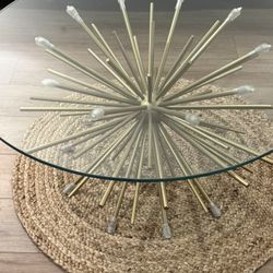 West Elm 34” Starburst Glass Coffee Table
