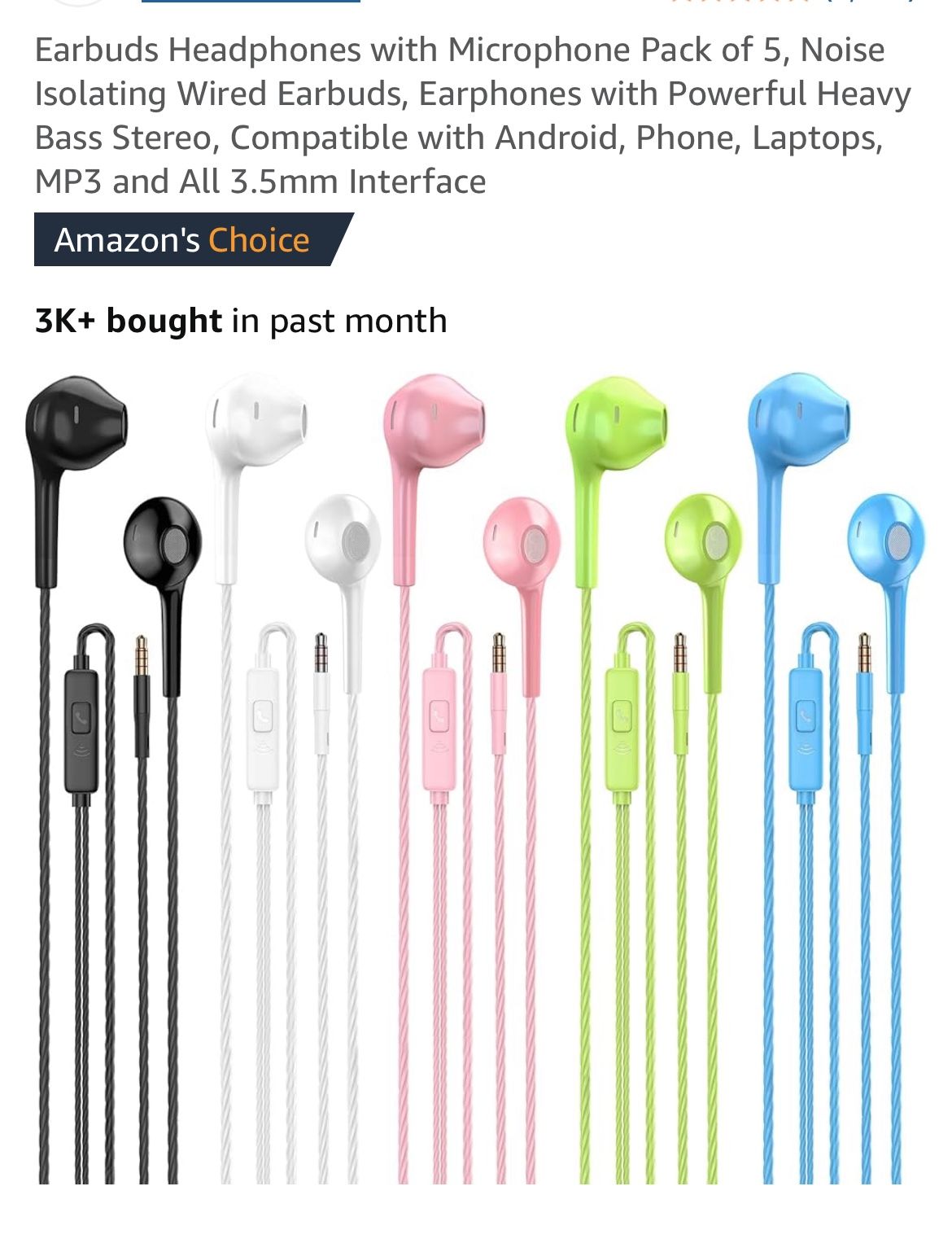 5 Earbud Headphones