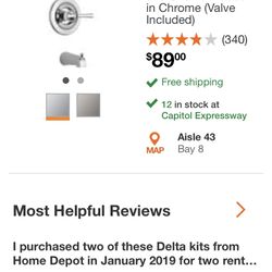 Delta Foundations Chrome Tub And Shower