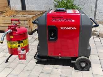 Honda EU3000is Inverter Generator + Cover + Justrite Can — $1,499