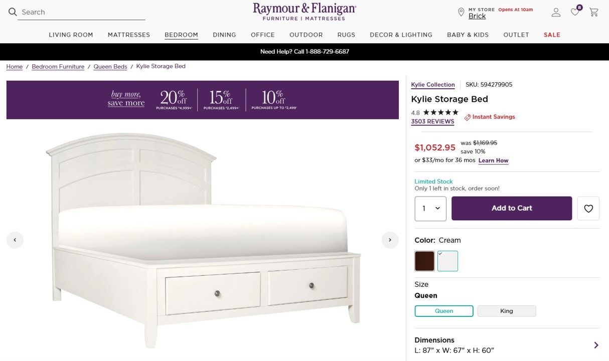 Queen Storage Bed And Tall Dresser