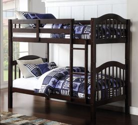 Brand New Espresso Twin over Twin Size Bunk Bed