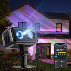 Govee Outdoor Projector Light, Upgraded Aurora Star Projector with 16 RGB Patterns, 50+ Scene Modes for Indoor & Outdoor Holiday Decor