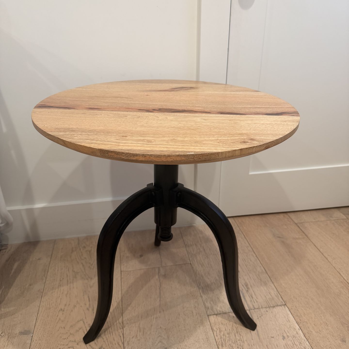 R Round Wood End Table with Adjustable Height Brown - Threshold