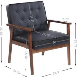 Wooden Lounge Chair Black New