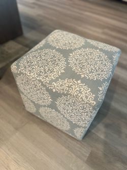 Small printed fabric ottoman