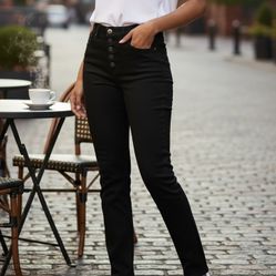 Calvin Klein Jeans Women’s Size 14  Black Denim Button Fly 