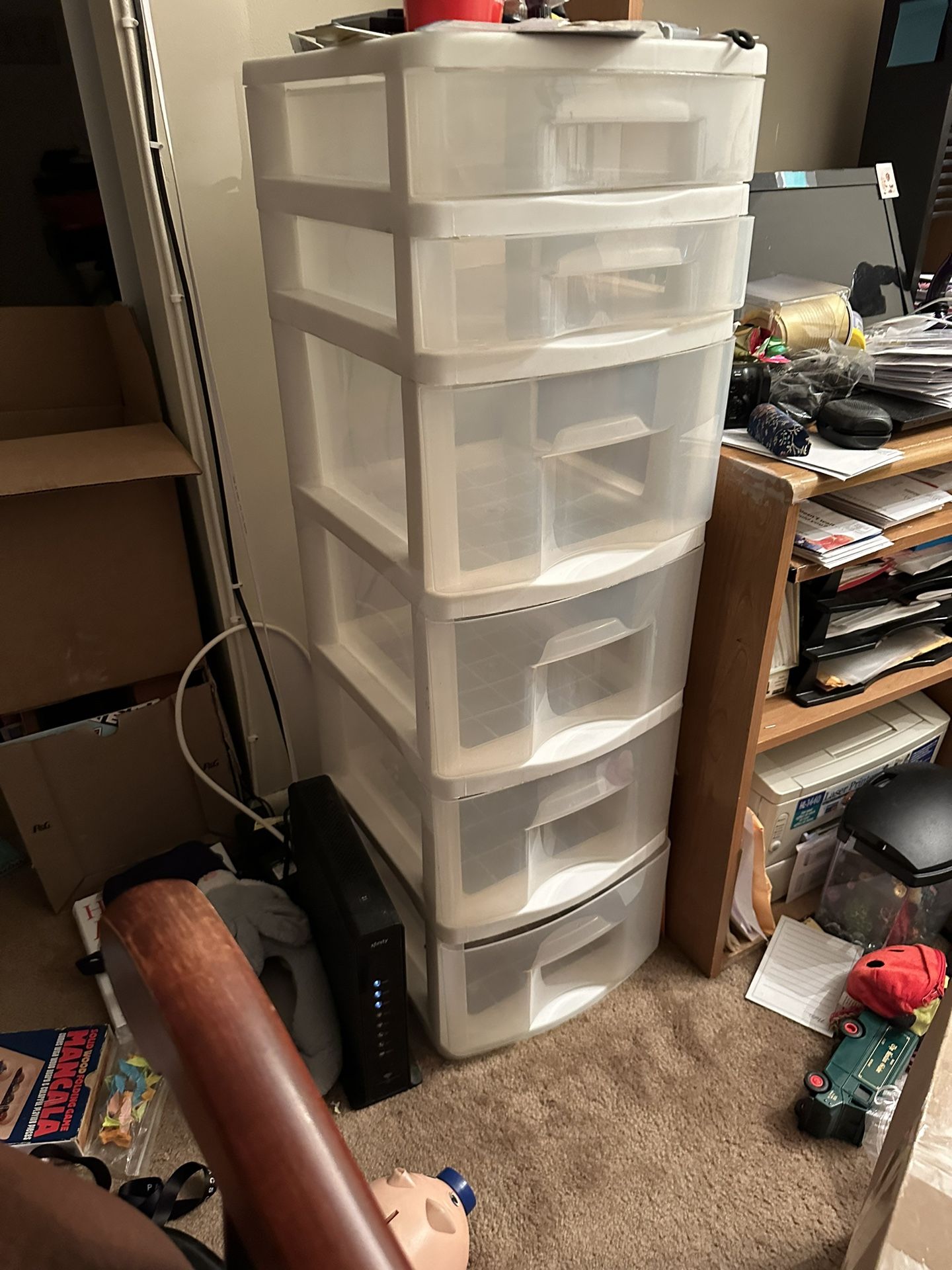 clear plastic storage drawers