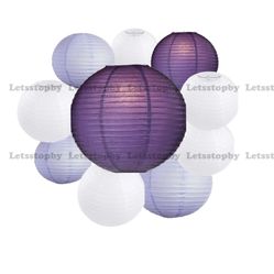 Brand new 10 packs Round Mixed Sized Paper Lanterns for wedding birthday baby shower graduation event home party decoration DIY art craft supplies