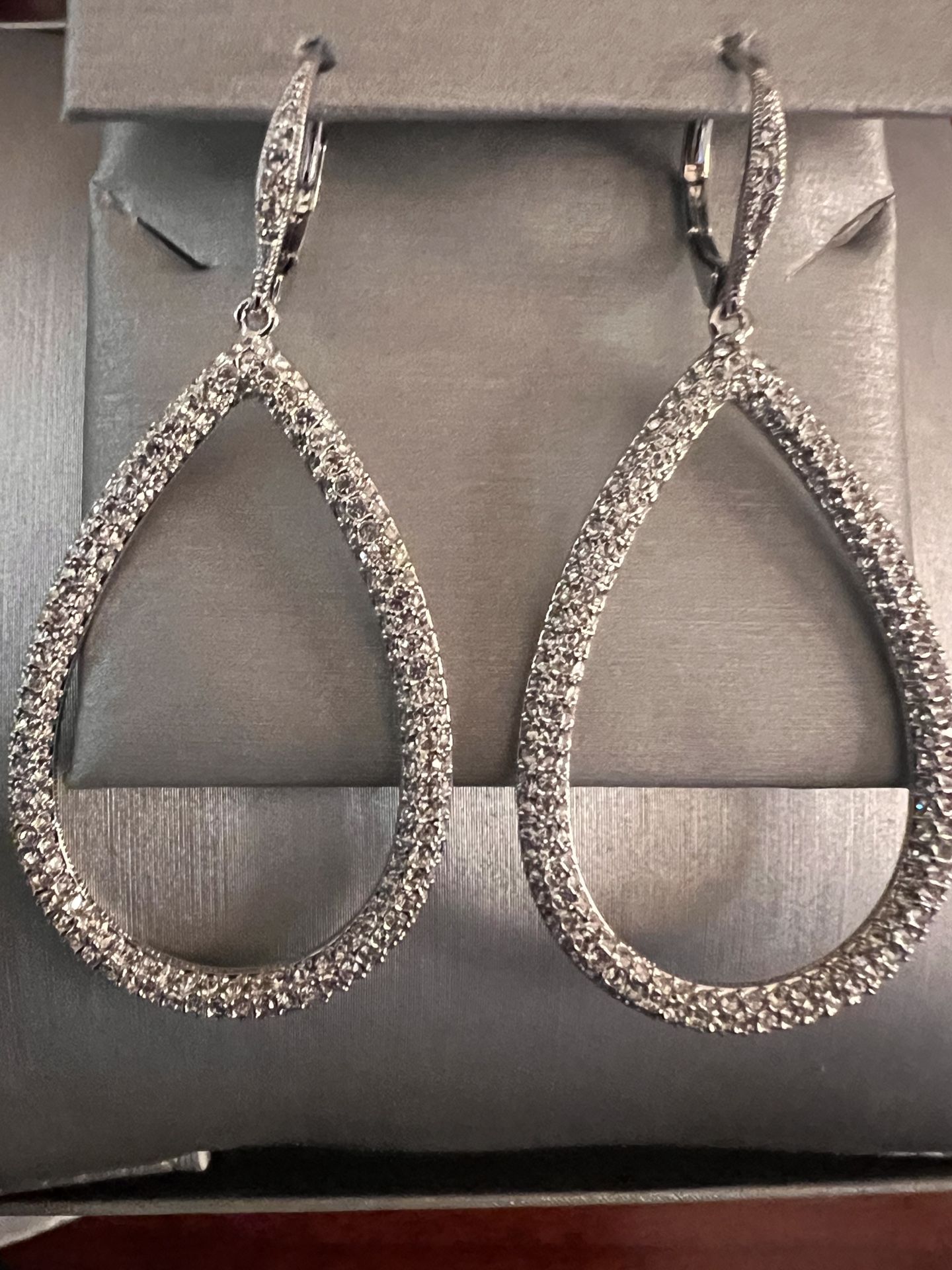 Zales Silver Diamond Cut Earrings