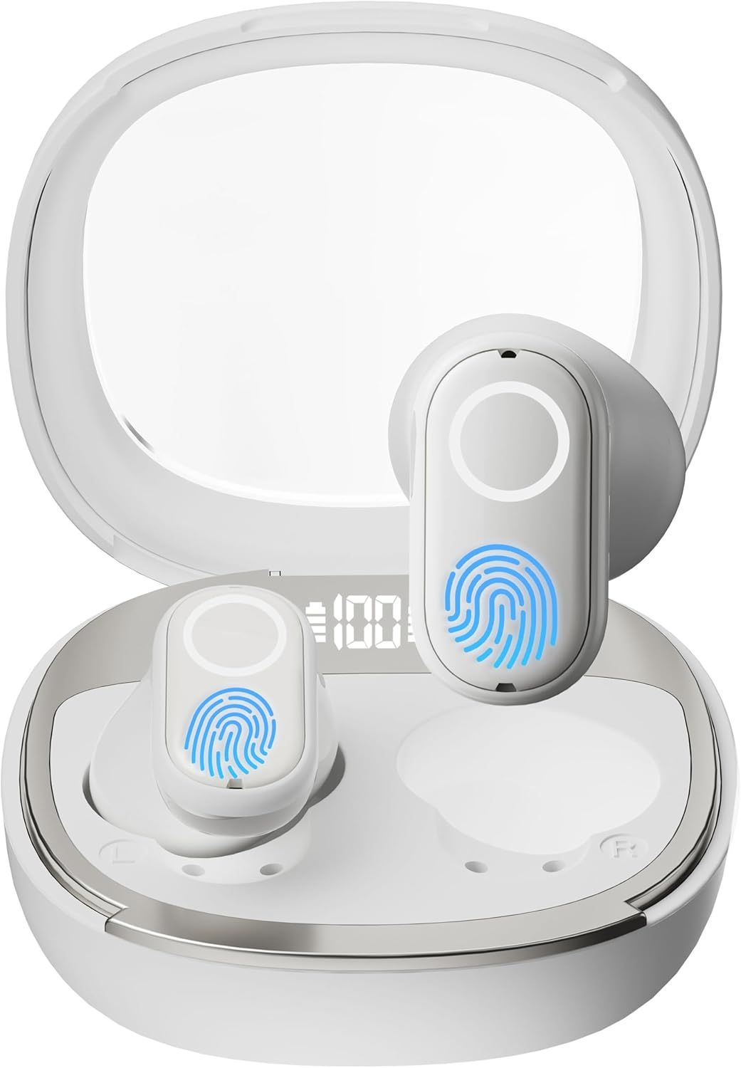 AI Language Translator Earbuds, OWS Real-Time 3-in-1 Translation Earbuds 144 Languages & Accents, Translation Device for Travel Business Learning,Milk