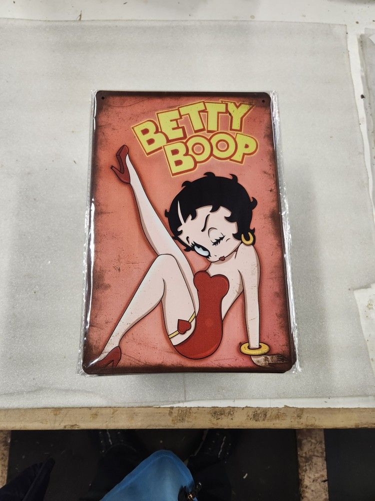 Betty Boop Cartoon Character Faux Vintage Metal Sign