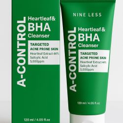 Nine Less A-Control Heartleaf & BHA Cleanser 120ml Salicylic Acid 5000ppm NEW