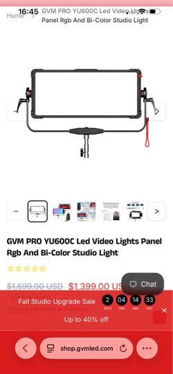 GVM-YU600C RGB Light panel - 600w like new