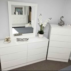 Dresser Whit Mirror And Chest - Cómoda Con Espejo Y Gavetero 