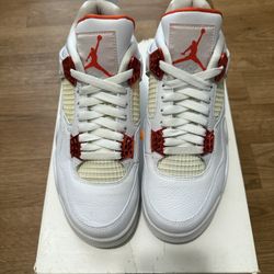 Size 7 - Air Jordan 4 Retro Orange Metallic (Pre Owned With Box) 
