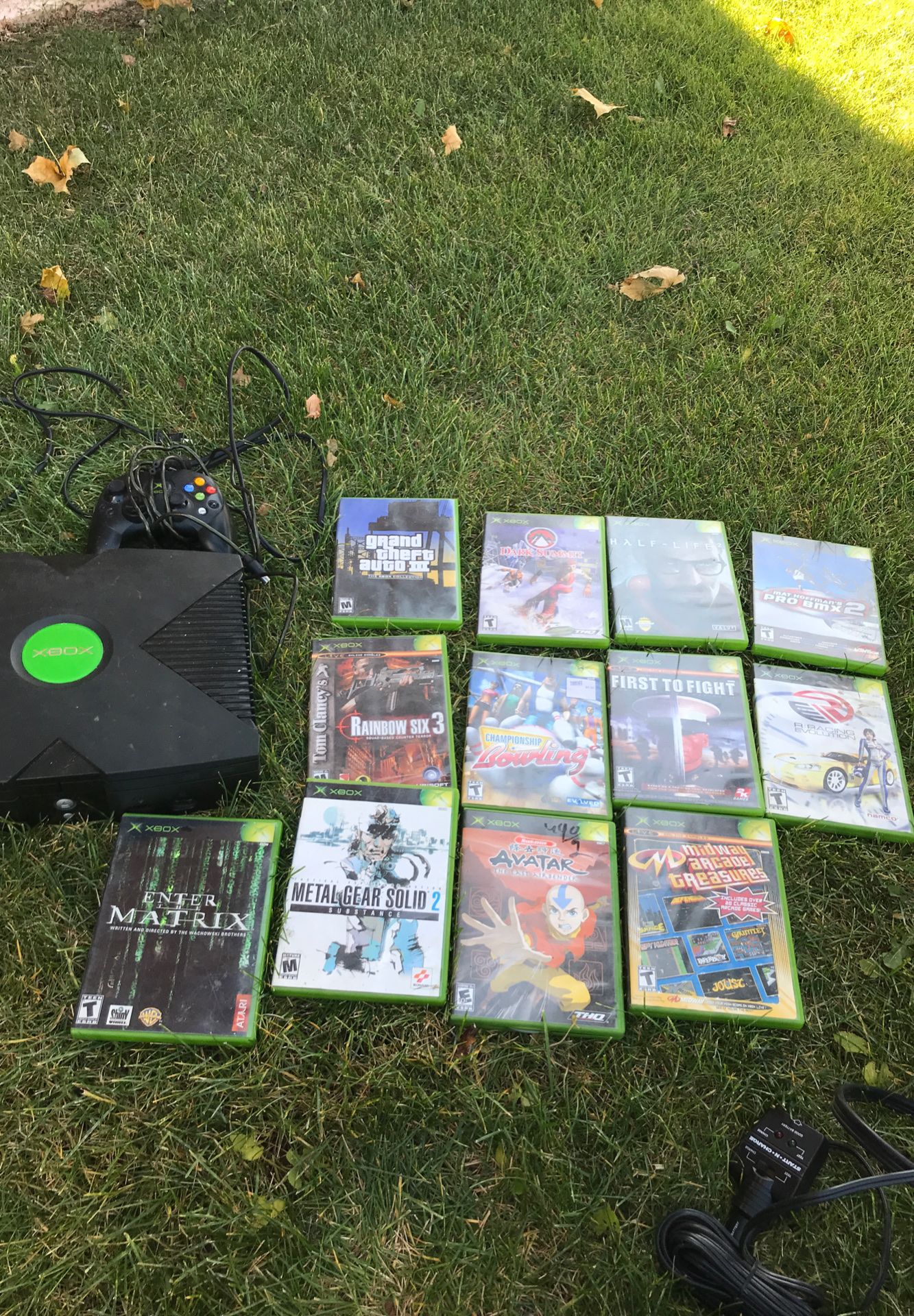 Original Xbox with games and controller