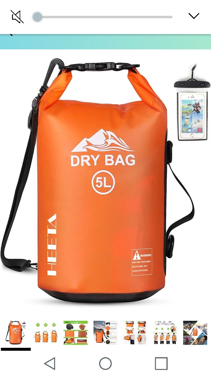 HEETA Waterproof Dry Bag for Women Men, 20L Roll Top Lightweight Dry Storage Bag Backpack with Phone Case for Travel, Swimming, Boating, Kaya