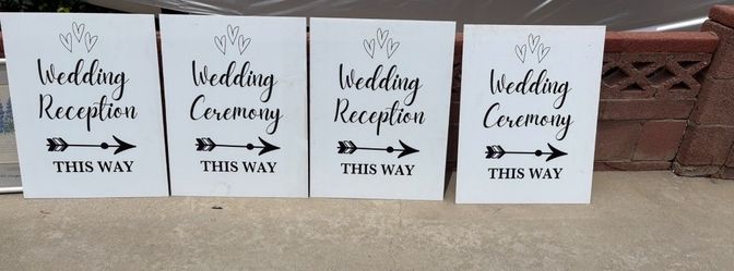 Wedding Reception & Ceremony Directional Signs Set of 4