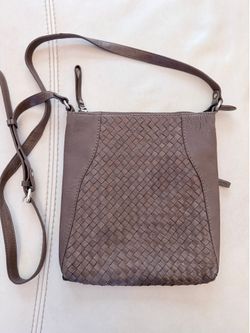 Women’s Leather Crossbody Handbag in Taupe, Leather Purse