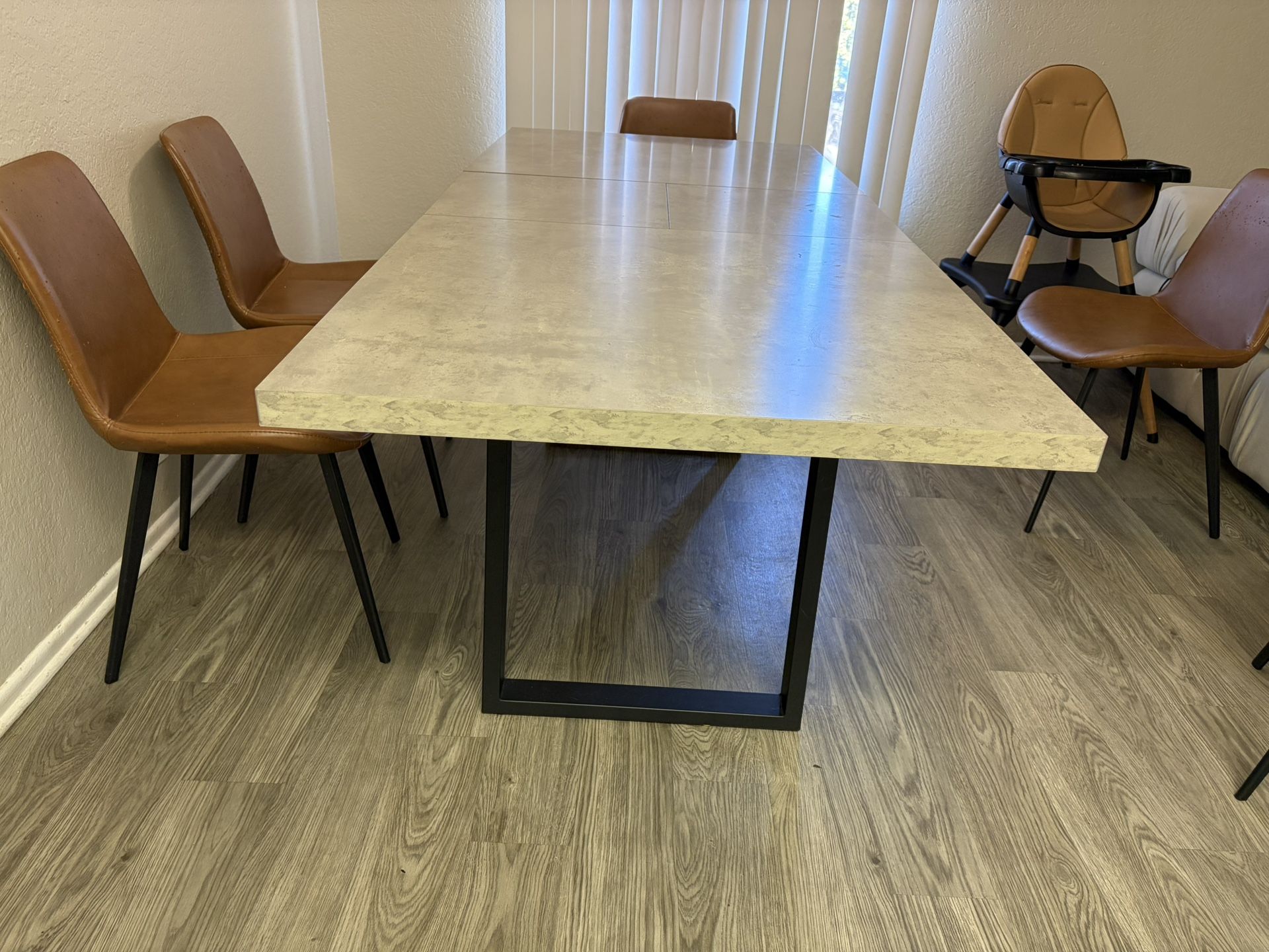 ZckyCine Dining Table Set for 6-8 People Kitchen Dining Room Table Set Extendable Wood Dining Table and 6