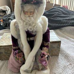 Brim’s Porcelain English Garden Santa Doll  16”