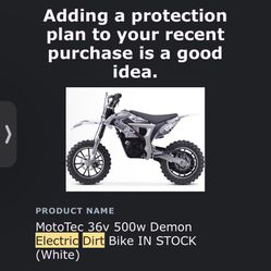 Mototec 36v 500w demon electric dirt bike hotsell