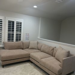 Adeline III 2 Piece Fabric Sectional With Right Facing Armless Chaise