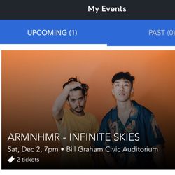 ARMNHMR: 2 Tickets 