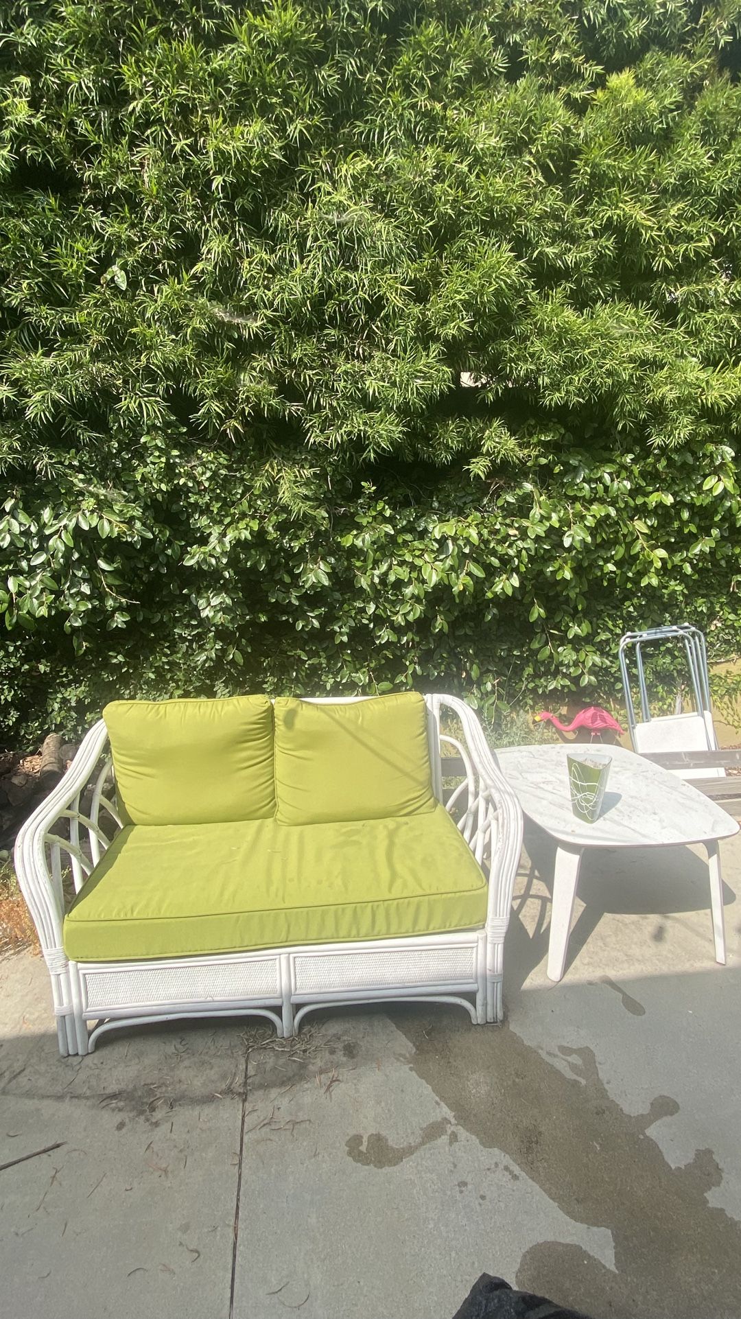 Rattan Couch + Cover