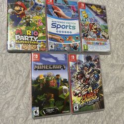 Nintendo Switch Game Lot Bundle mario party superstars paper mario origami king strikers battle league minecraft sports