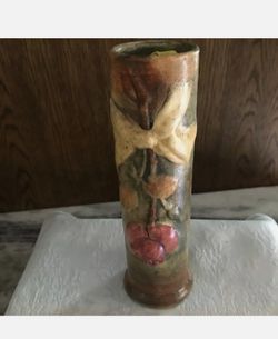 Vintage Weller Ware Woodcraft Rose and ribbon  Bud Vase