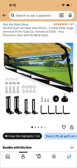 Golf Cart Rearview Mirror