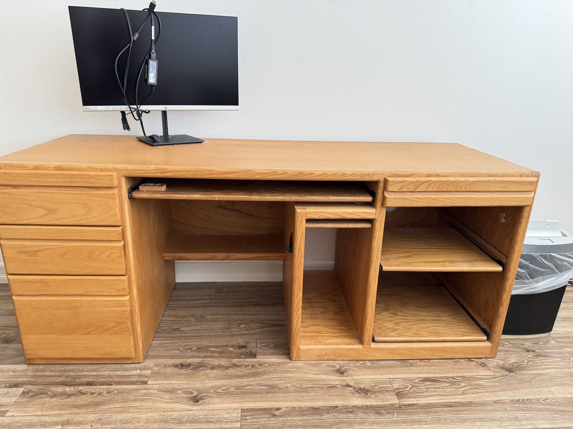 Solid Oak Desk , TV not Included